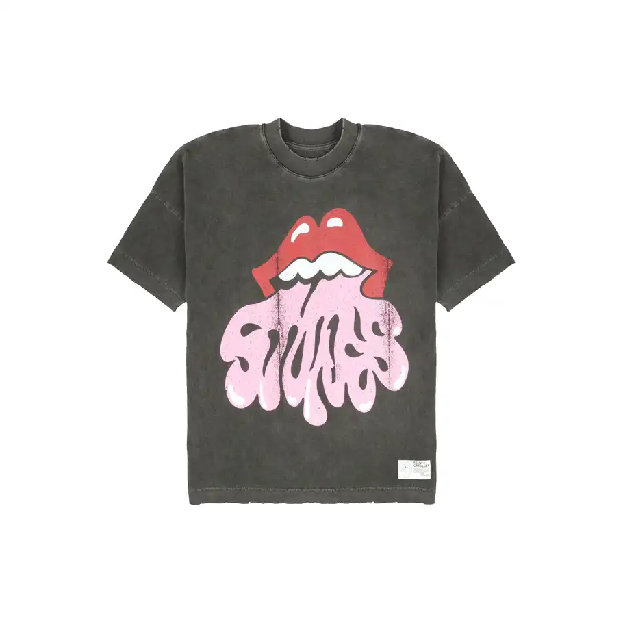 Vintage Wash Stones Mouth Logo T-Shirt